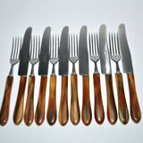 SOLINGEN Lot of 12 cheese cutlery Antique knives with horn handles and steel blades