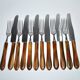 SOLINGEN Lot of 12 cheese cutlery Antique knives with horn handles and steel blades
