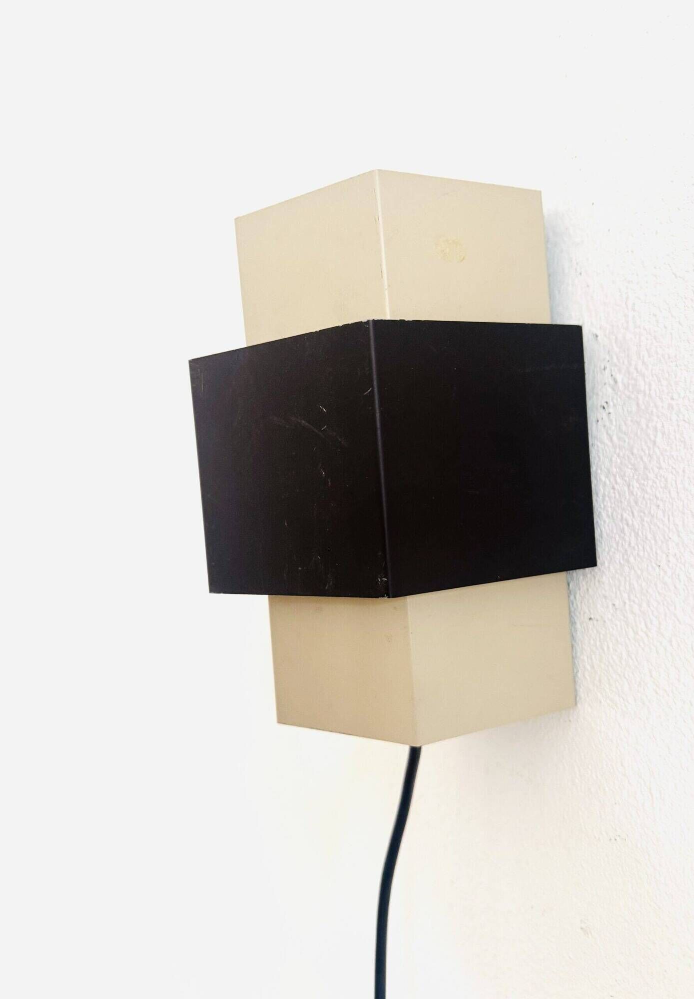Geometric Curved Wall Lamp By J.J.M. Hoogervorst For Anvia Nederland, The Netherlands 1950S