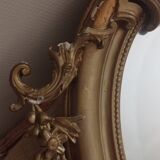 Antique large oval beveled mercury mirror