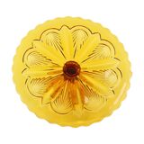Art Deco Amber Cake Plate Pastry Dish Depression Glass 27cm