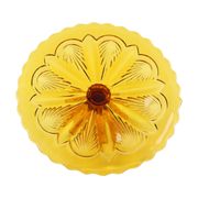 Art Deco Amber Cake Plate Pastry Dish Depression Glass 27cm