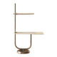 Vintage chrome flower stand with two white shelves, 1970s, Czechoslovakia, 35 × 54 × 100 cm