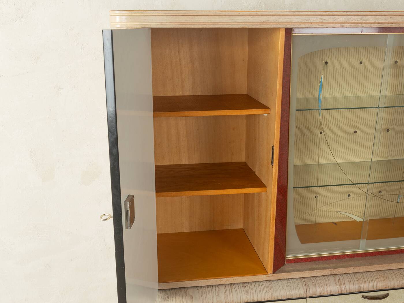 1950s kitchen cabinet, two-piece, Vintage