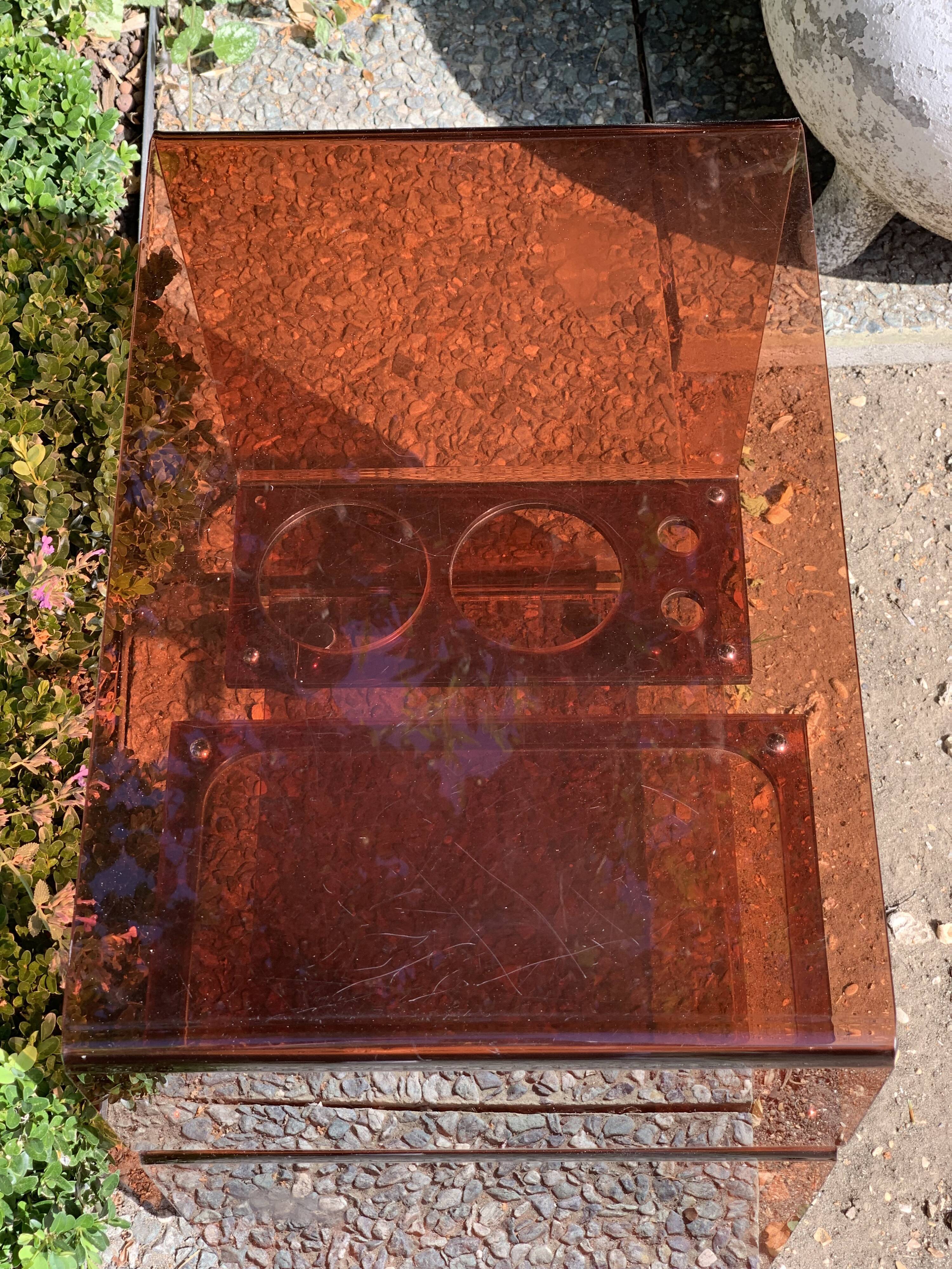 Smoked plexiglas rolling bar 70