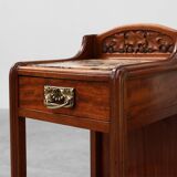 Pair Art Nouveau Nightstands with marble top by Paul Alexandre Dumas, Franc
