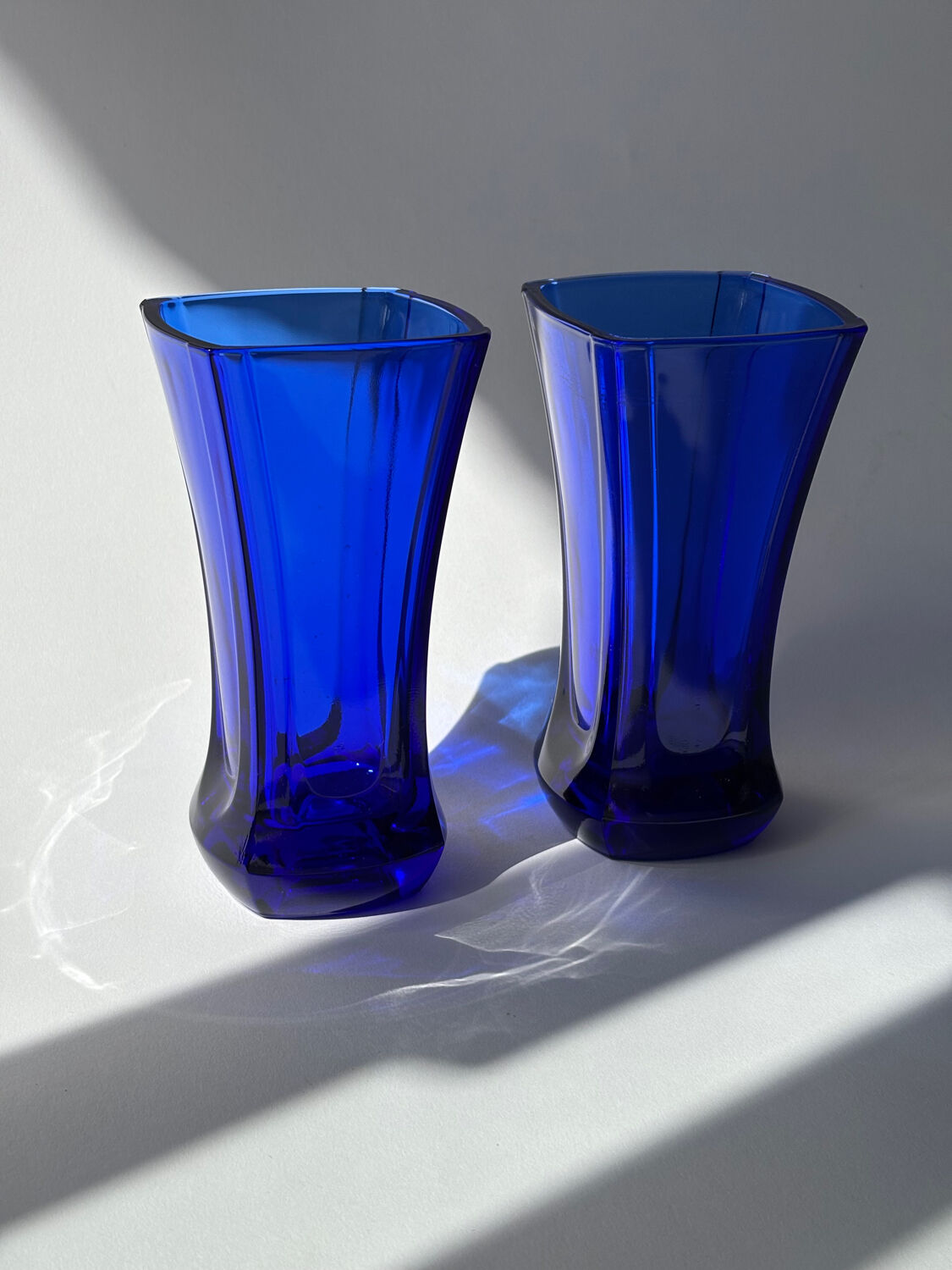 Vintage cobalt blue glass vases
