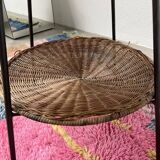 Round wicker coffee table from the 60s