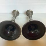Pair of metal candlesticks