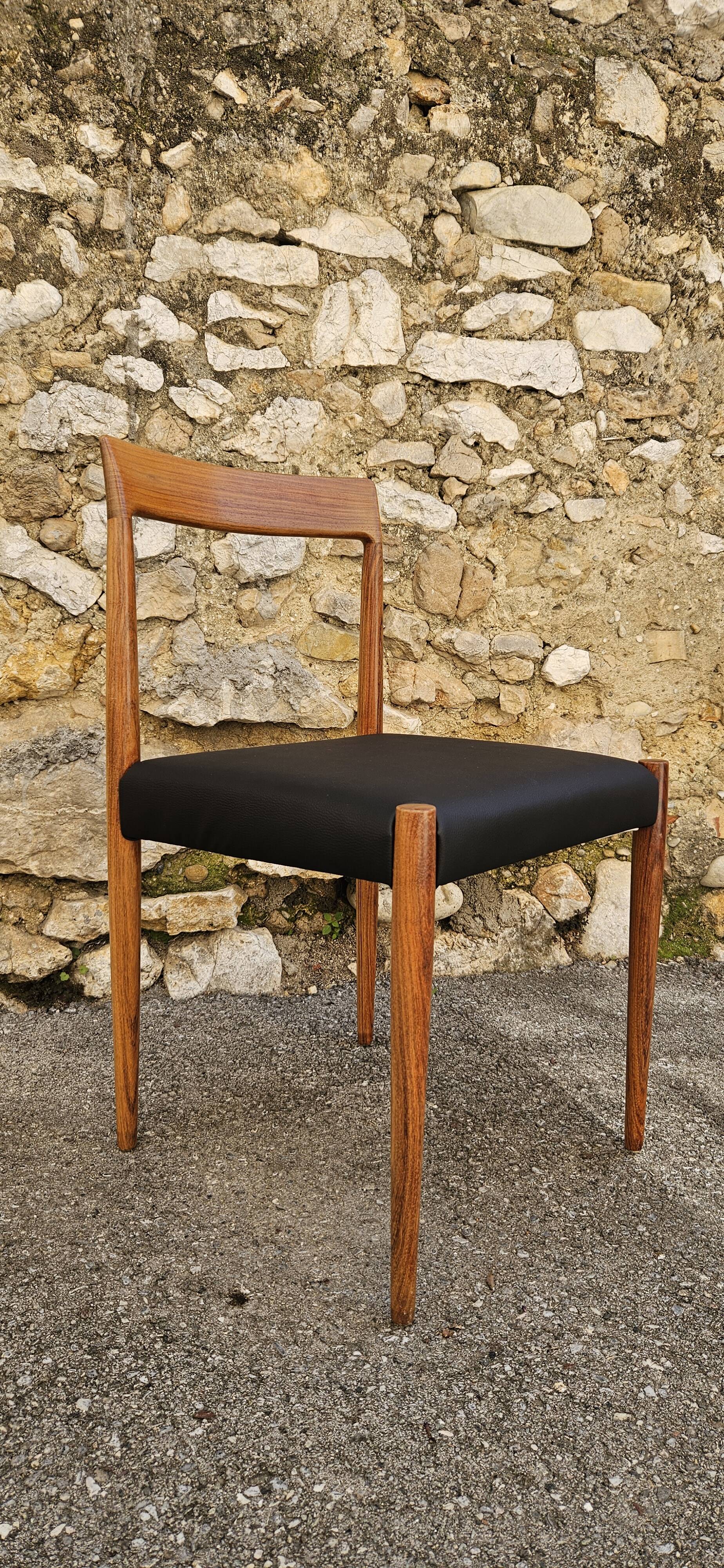 Rosewood chairs, 1960s, by the brand Lübke.