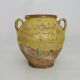 Magnificent glazed yellow confit pot, south-west of France. 19th century.
