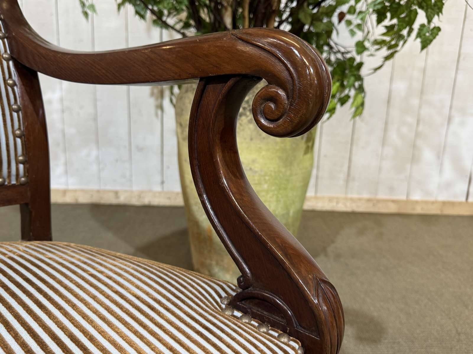 19th Century Restoration Armchair in Mahogany
