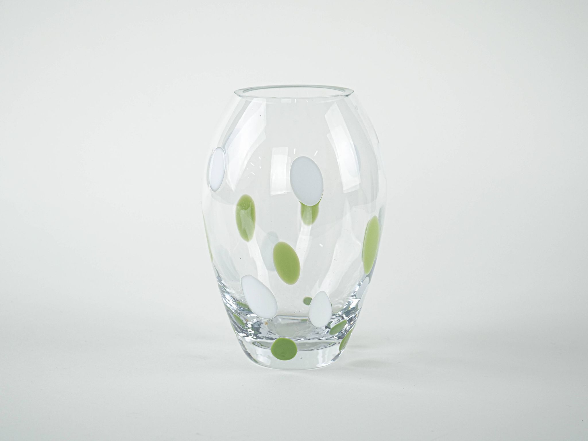 Polka-dot glass vase, Danish design, 1970s, made in Denmark