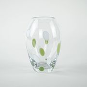 Polka-dot glass vase, Danish design, 1970s, made in Denmark