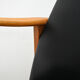 Fauteuil scandinave des années 1960 en cuir noir
