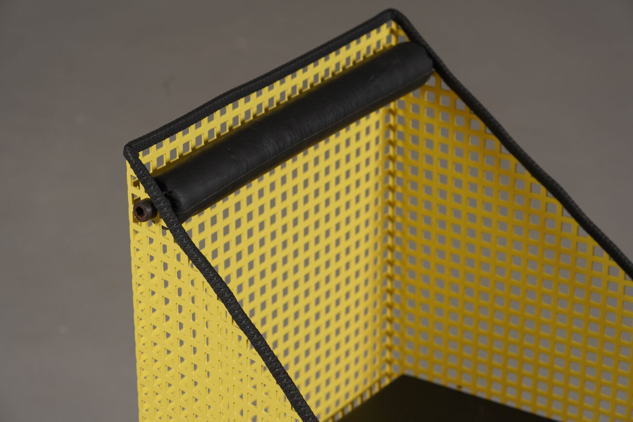 Vintage Memphis yellow metal chair by Peter Preller, Germany 1980s