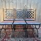 Suite de 6 chaises de jardin – Style méditerranéen années 1980 – Fer forgé