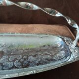 Large rectangular original silver metal dish