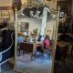 Very large Louis XVI style mirror in wood and gilded stucco with gold leaf