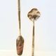 Vintage dessert cutlery duo, golden bamboo, Hollywood Regency - here