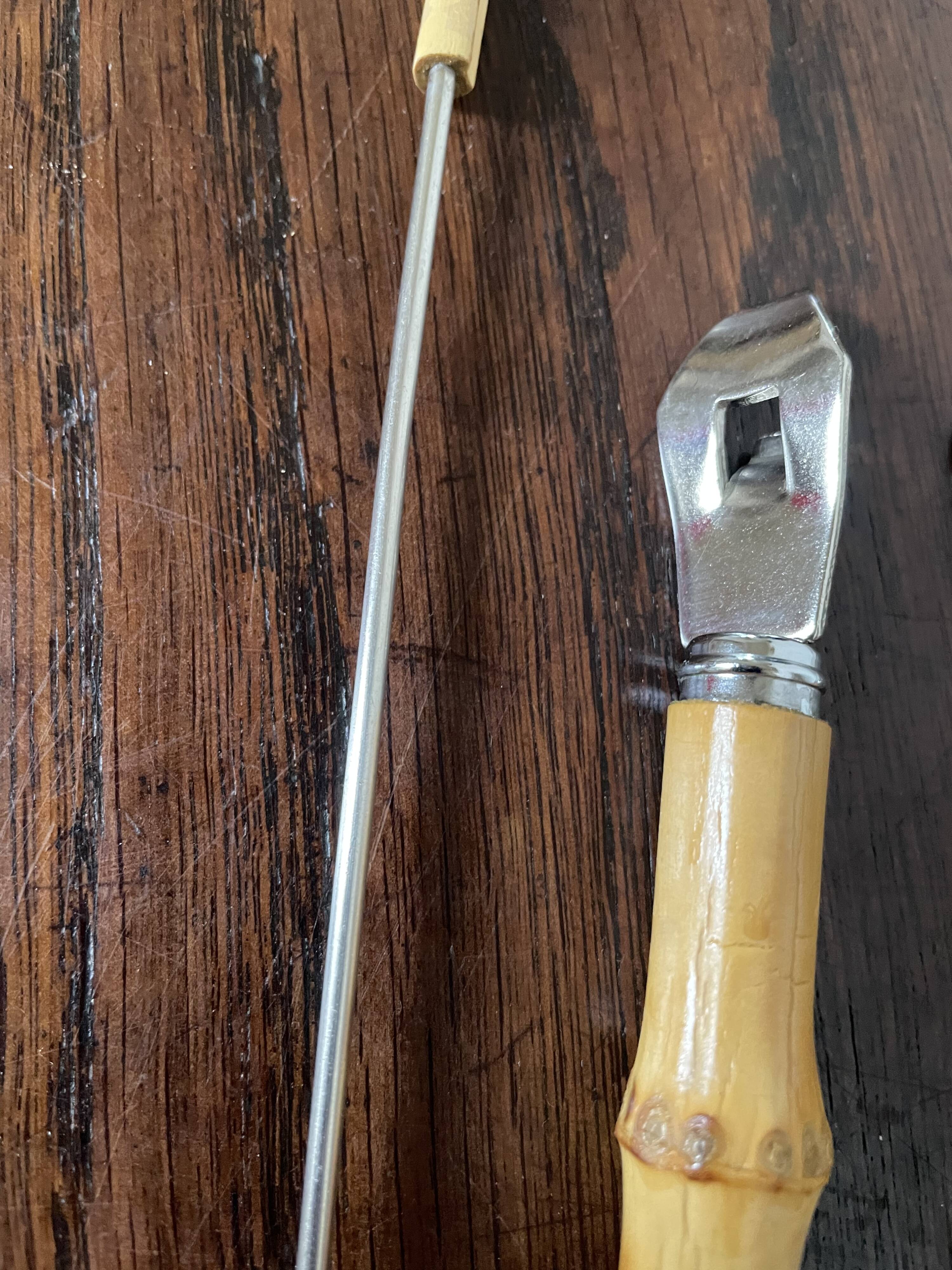 Bamboo handle bottle opener serving cutlery