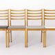 Set of 4 Vintage German Beech Dining Chairs | Newly Upholstered | 1970s