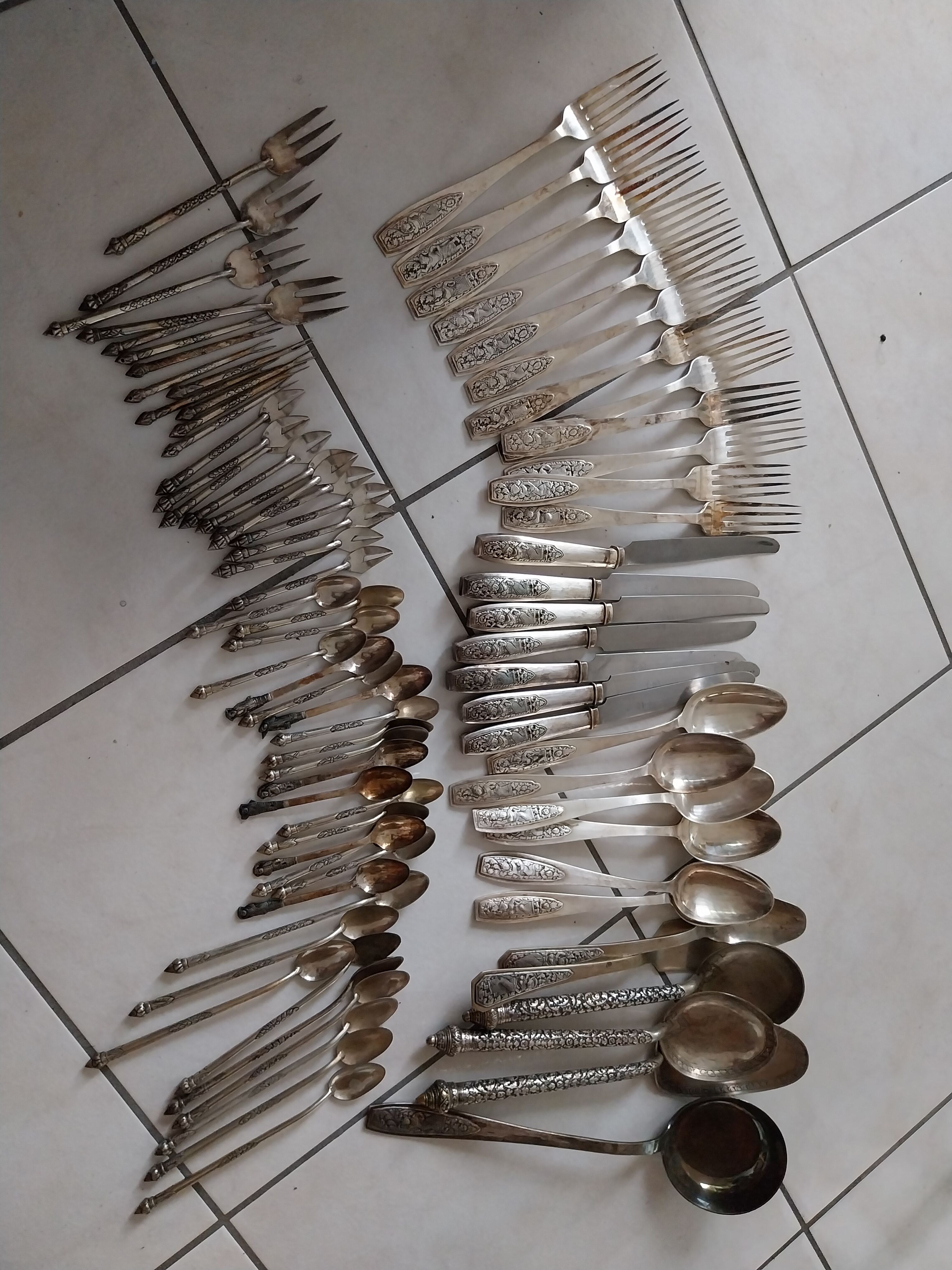 Asian silver cutlery