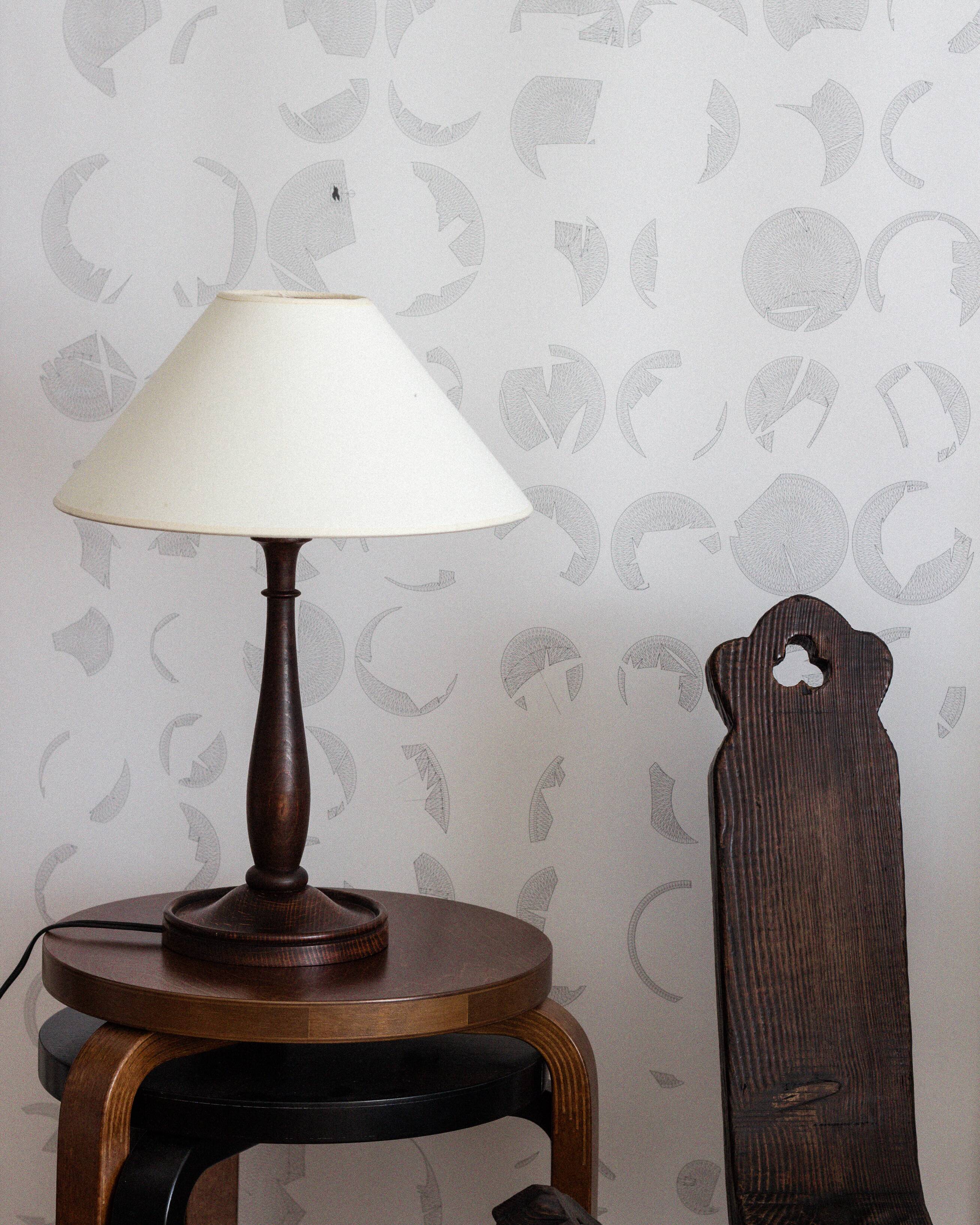 Wooden lamp base, 1930s/40s