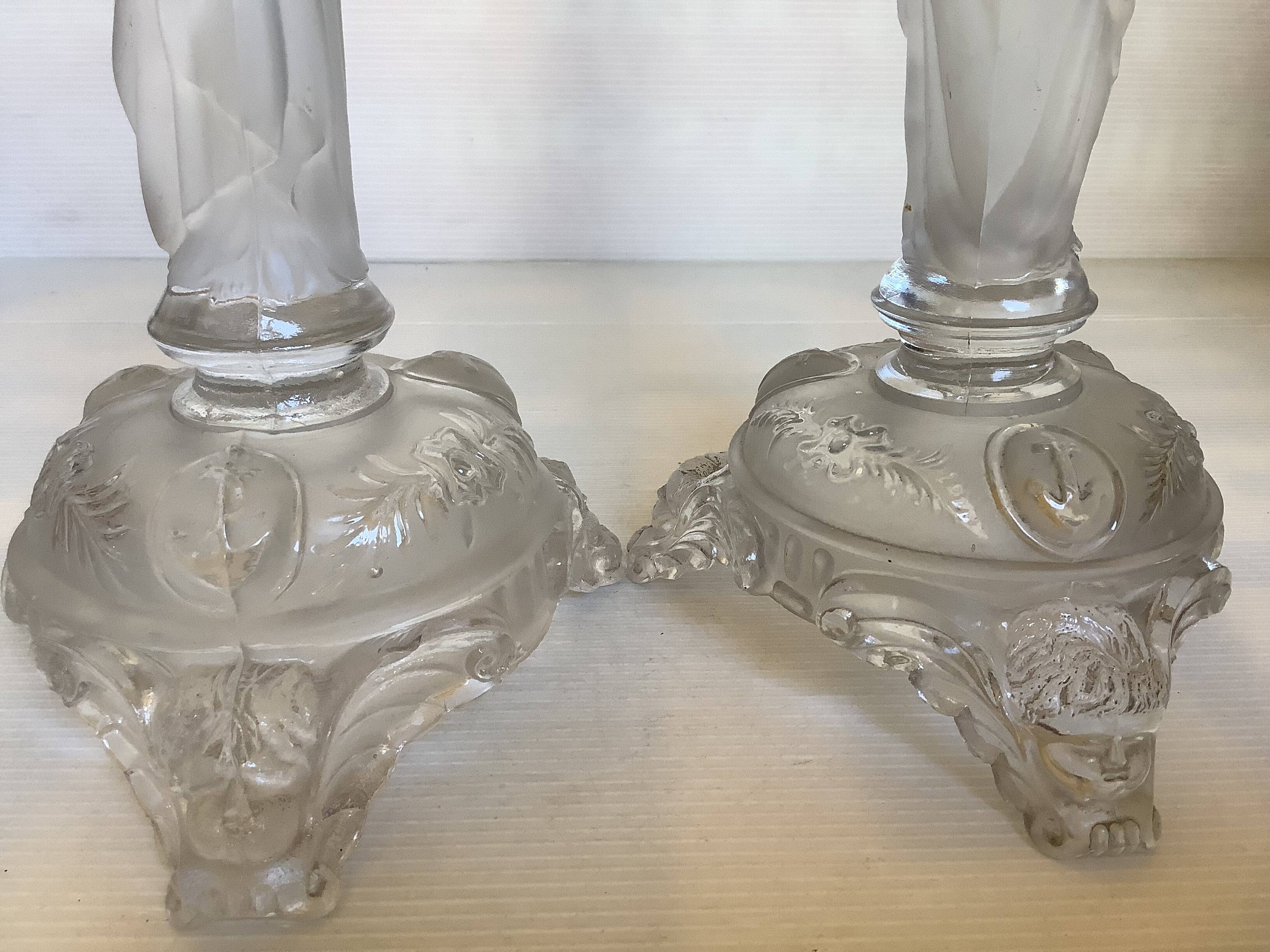 Pair of antique Catholic candlesticks