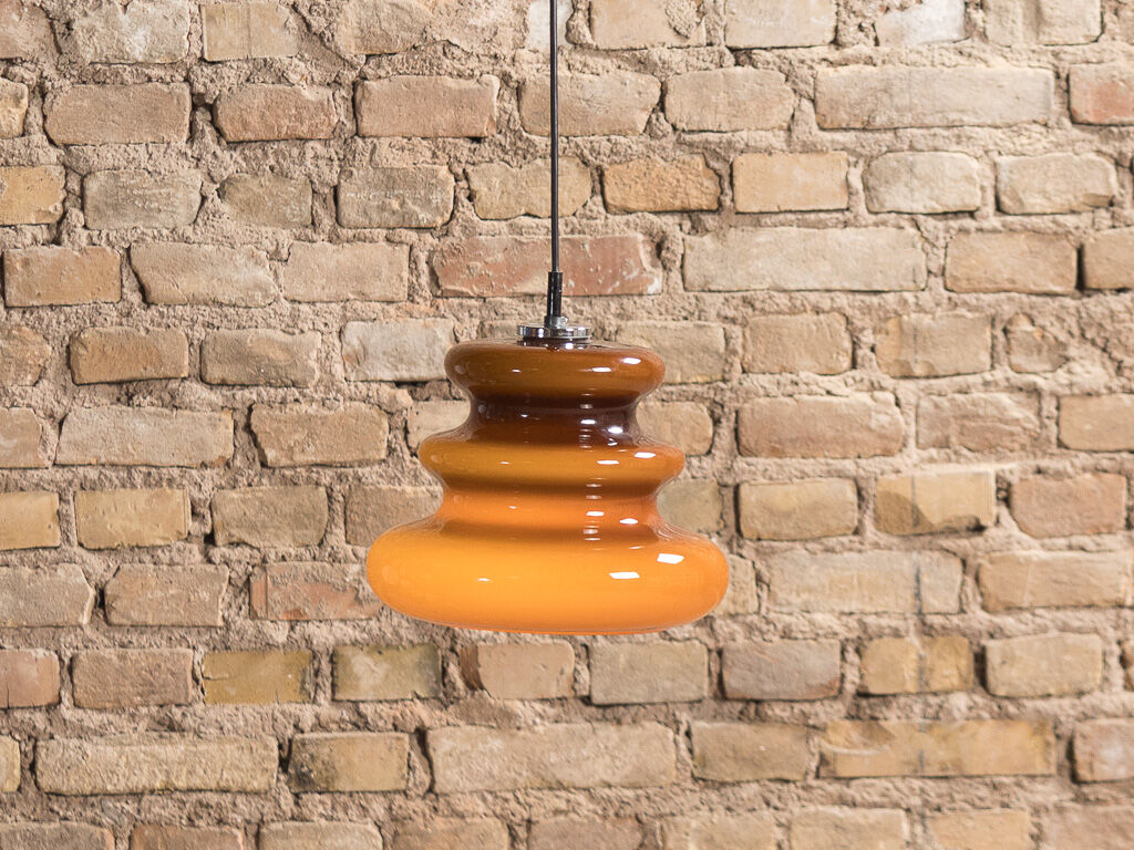 Orange suspension lamp, by Peill & Putzler, circa 1970