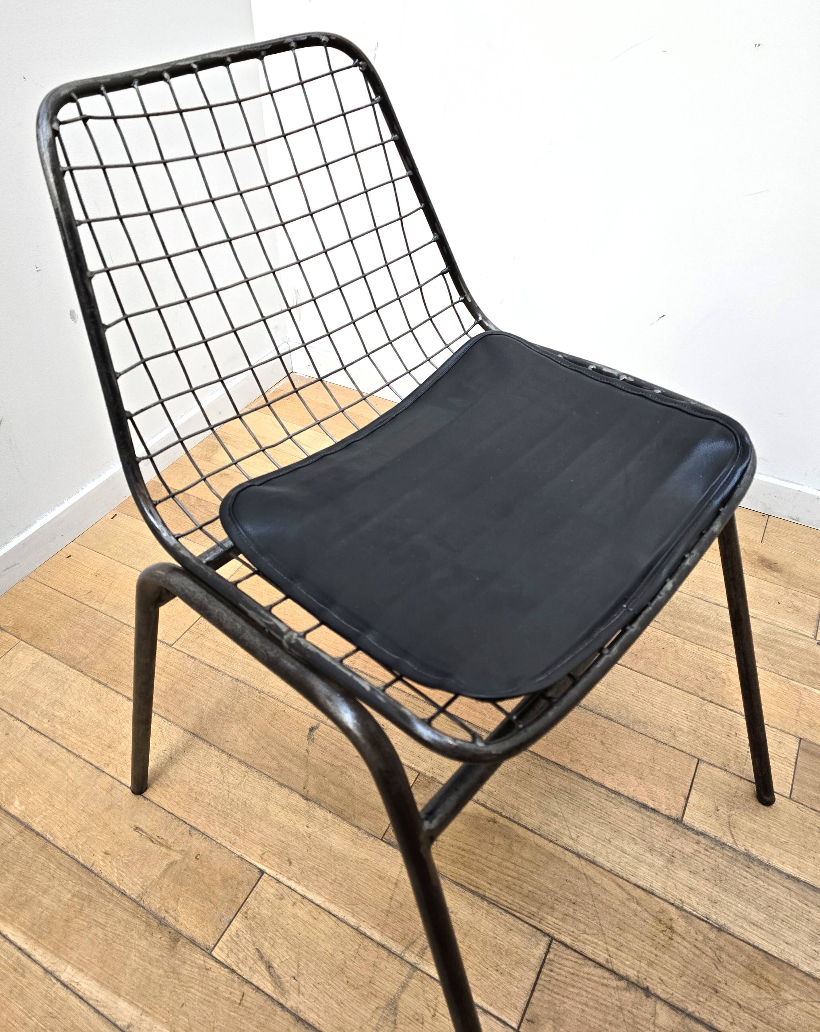 Set of 3 Jali industrial chairs