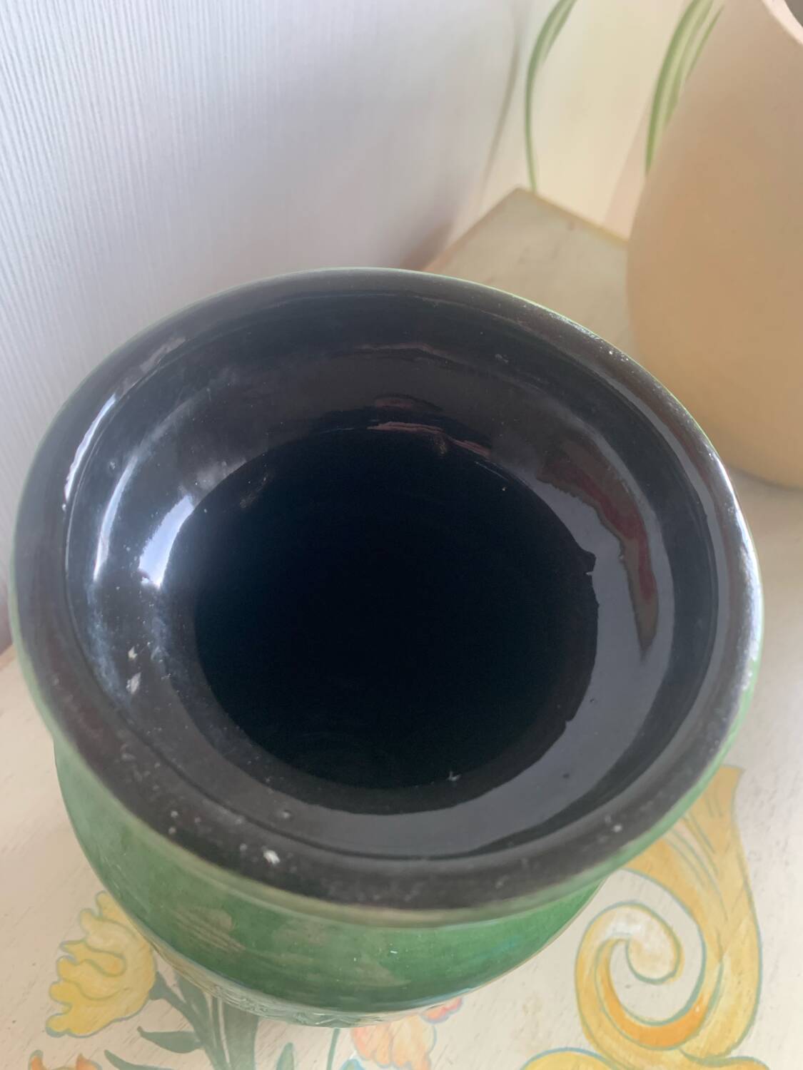 Vase W. Germany model 261-24 in green ceramic, 1960s-70s.