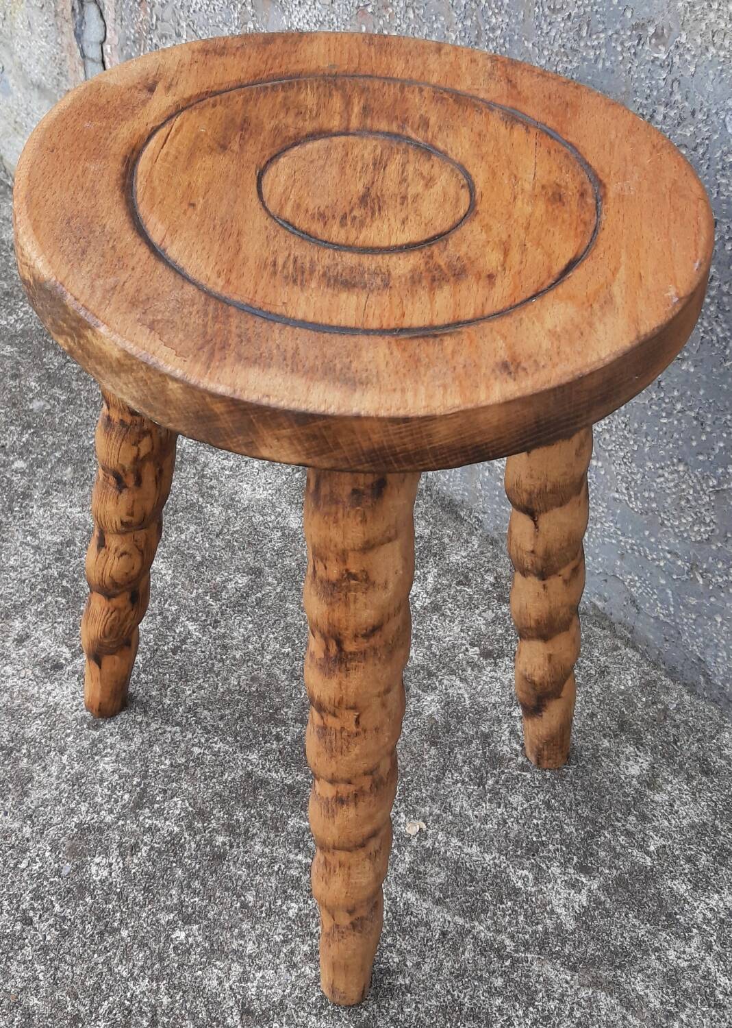 Folk art tripod stool