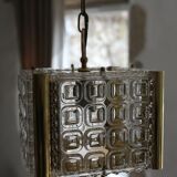 Vintage brass glass chandelier