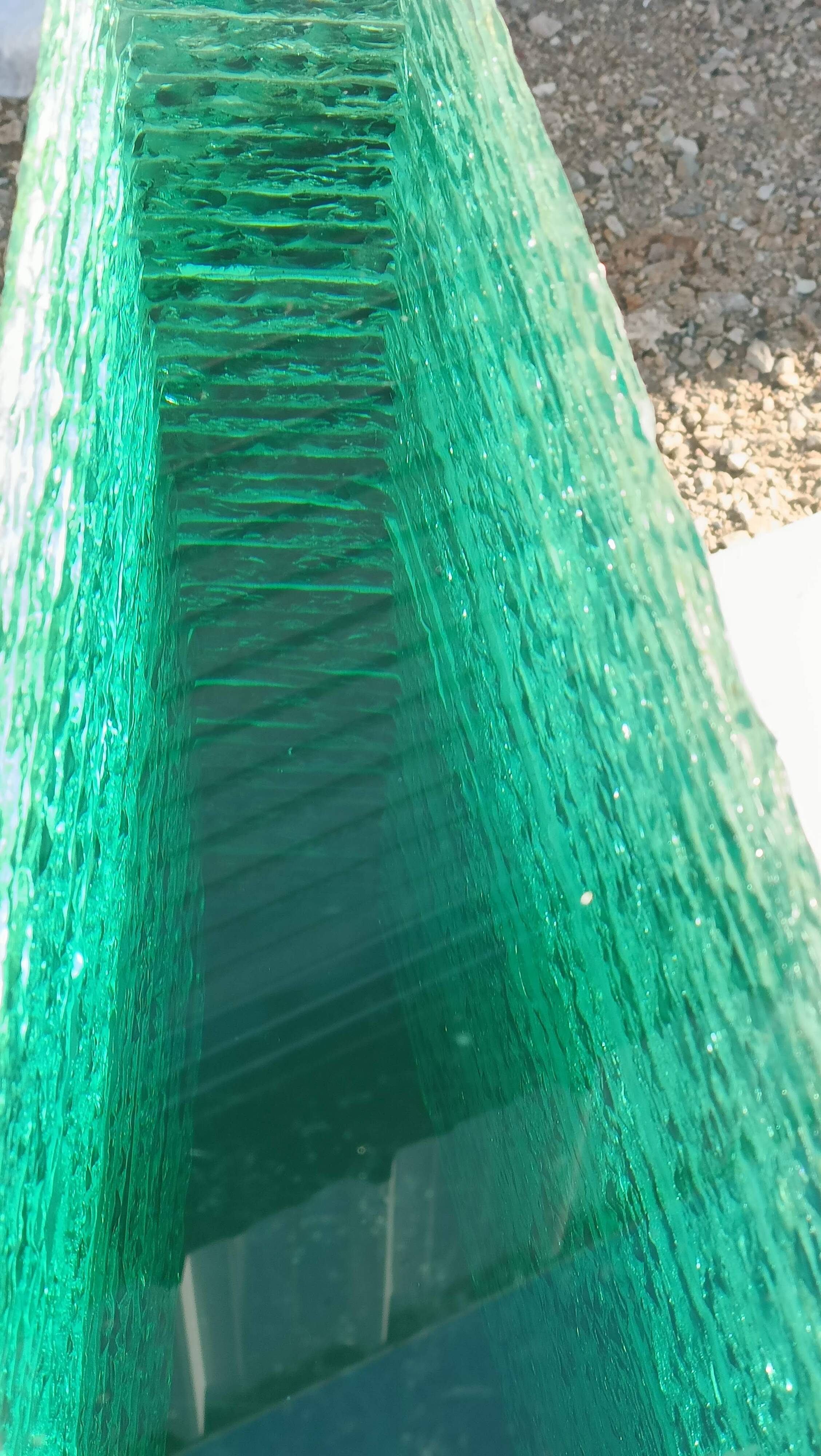 Solid glass desk from the 90s