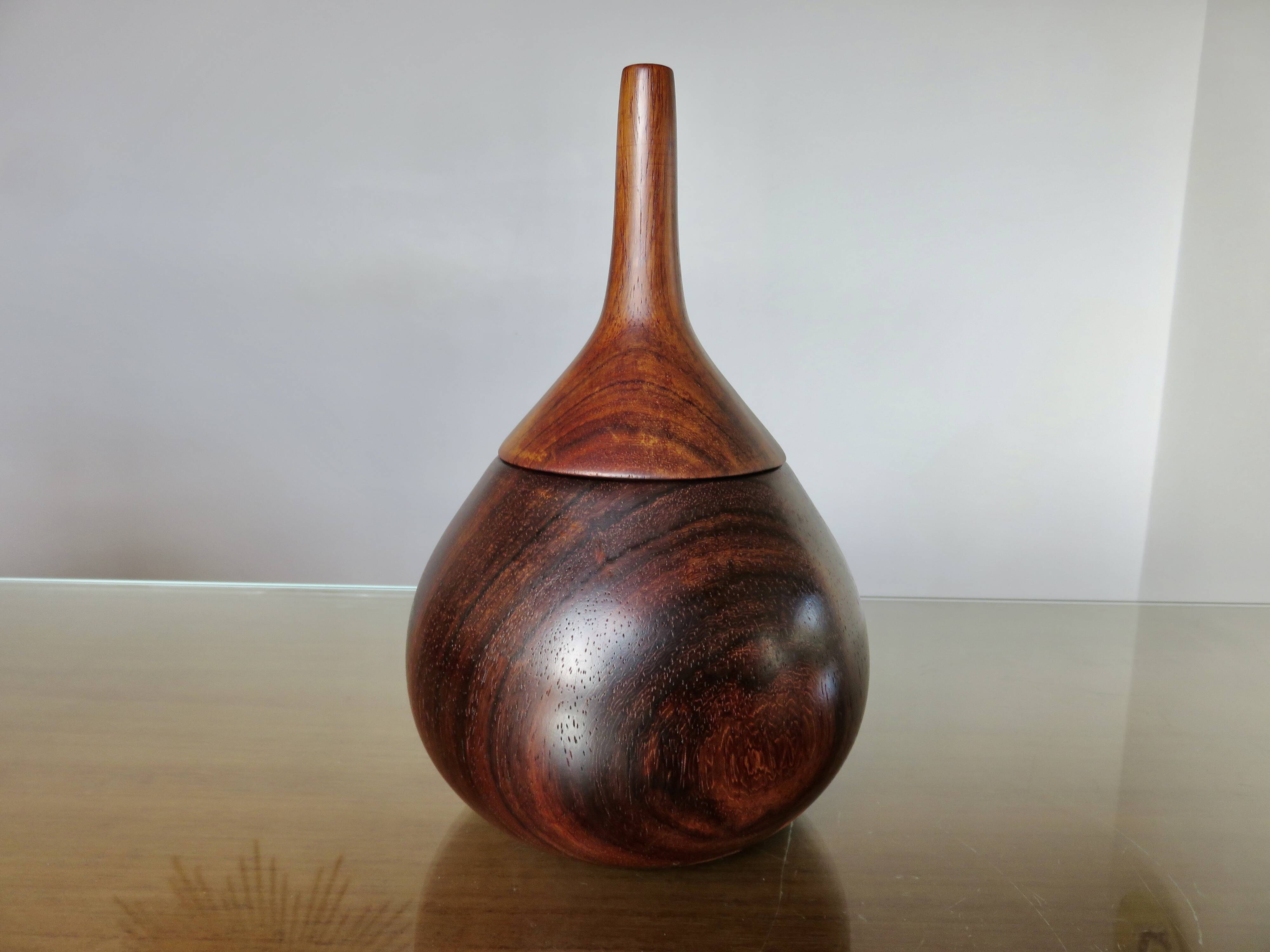 Scandinavian rosewood box, free form, 60s-70s