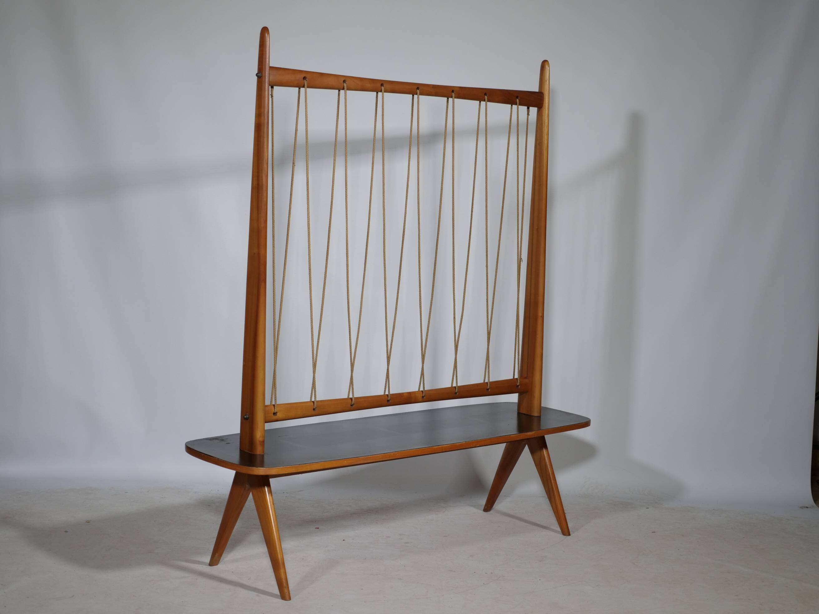 Flower Bench Cherry Wood  1960s Plant Stand