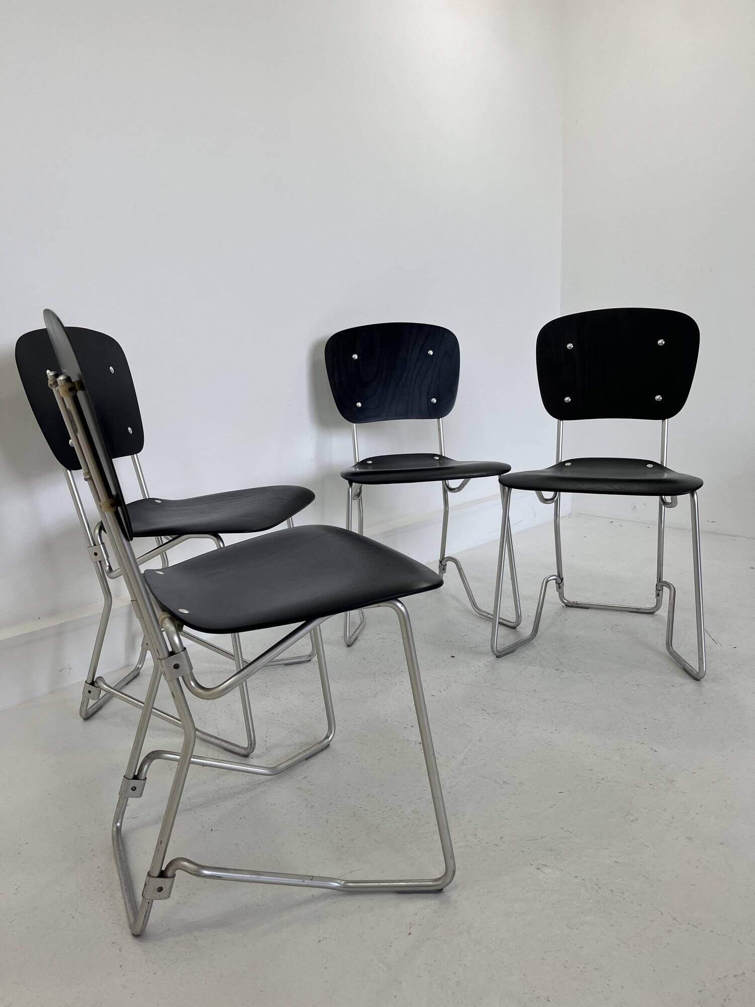 Alu-Flex Dining Chairs by Armin Wirth, 1960s, Set of 4