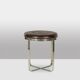 Tabouret rond de style Industriel, en métal et cuir. Années 1970