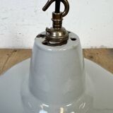 Industrial Grey Enamel Factory Pendant Lamp from Thorlux, 1960s