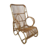 Fauteuil lounge rotin vintage