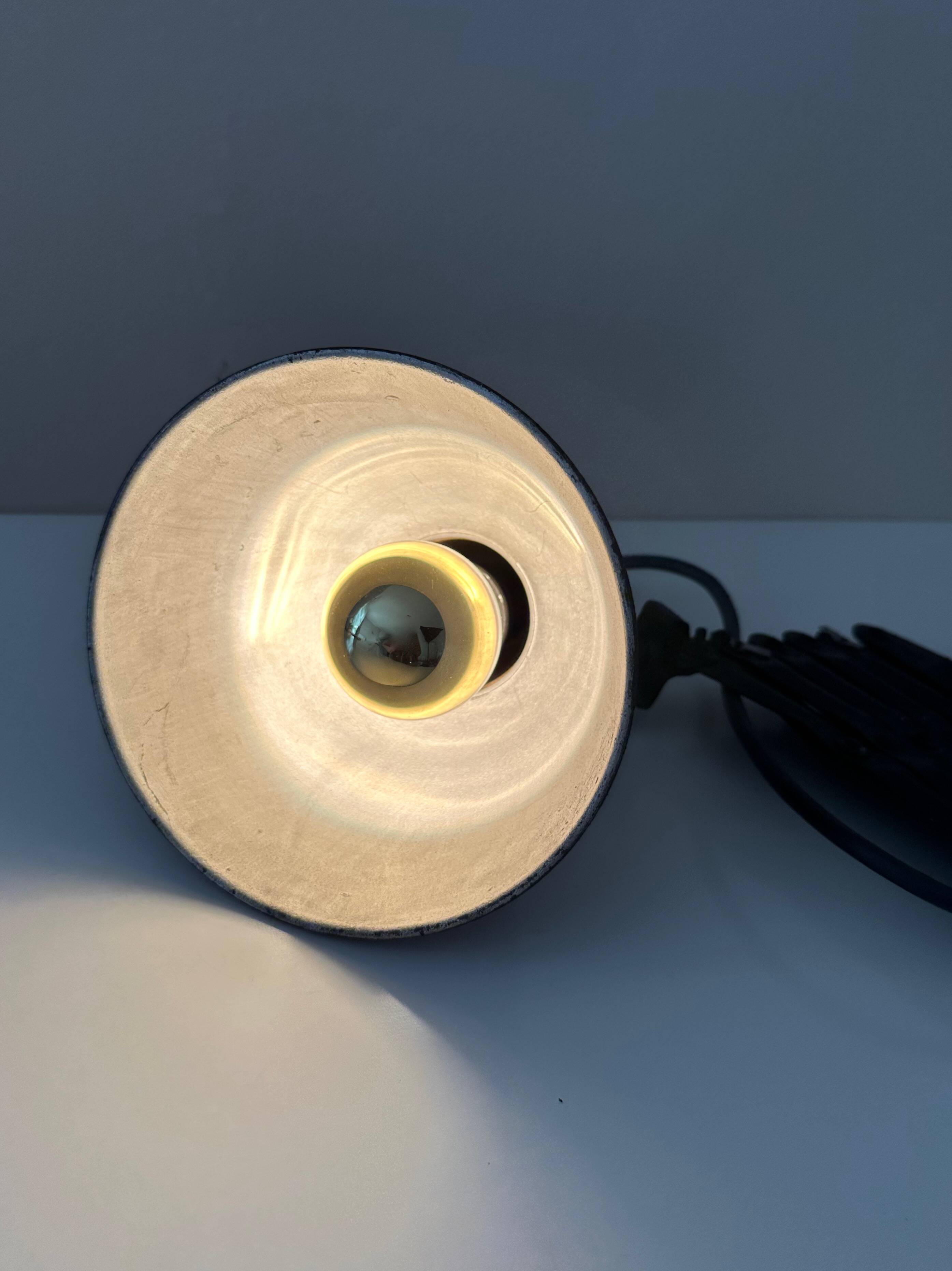 Vintage wall lamp gdr, architect lamp, work lamp metal black, industrial design