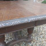 Old square wooden table