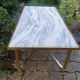 Marble and brass coffee table