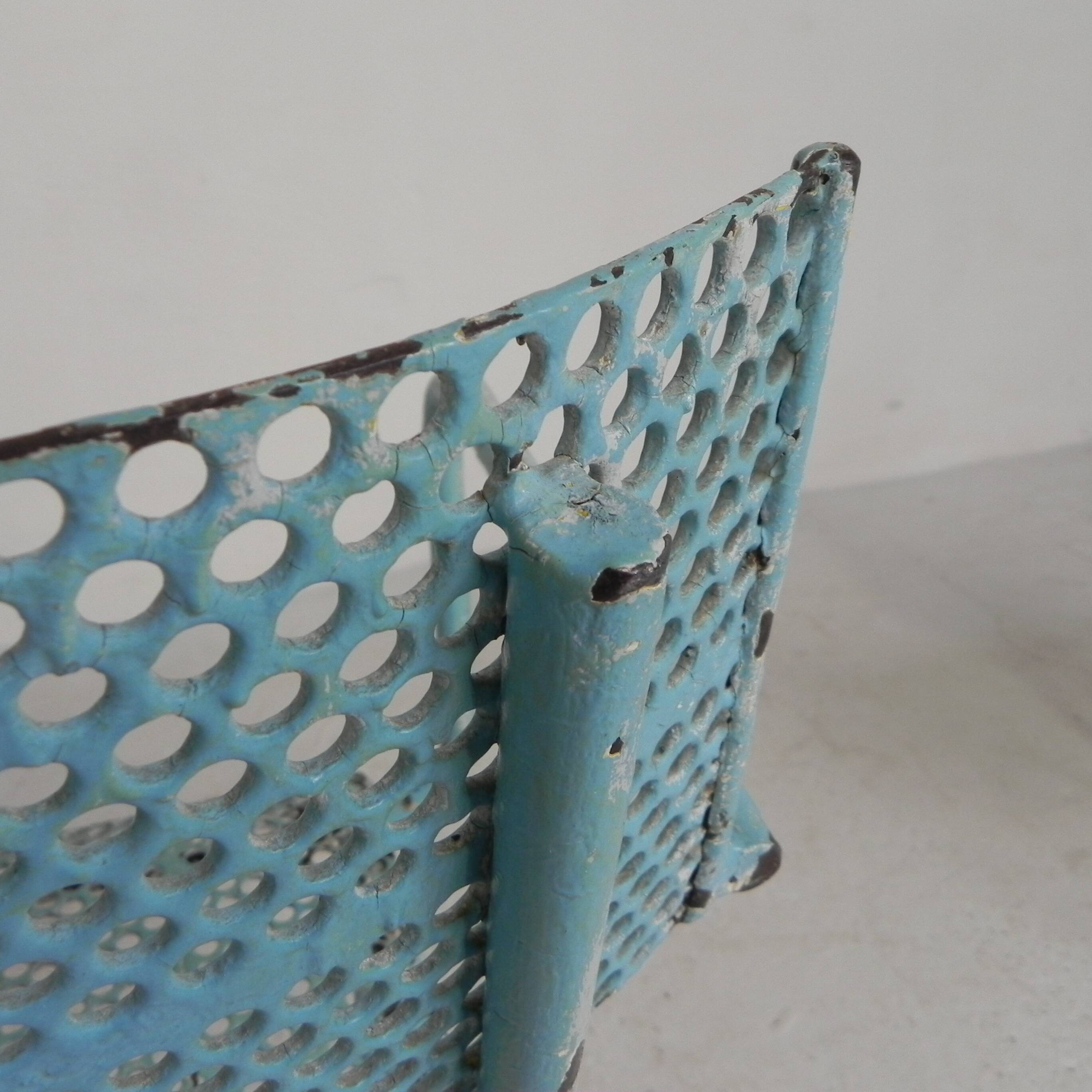 Lot de 2 chaises de jardin industrielles en acier avec accoudoirs, années 1950