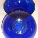 Set of 2 low cuts in transparent blue glass