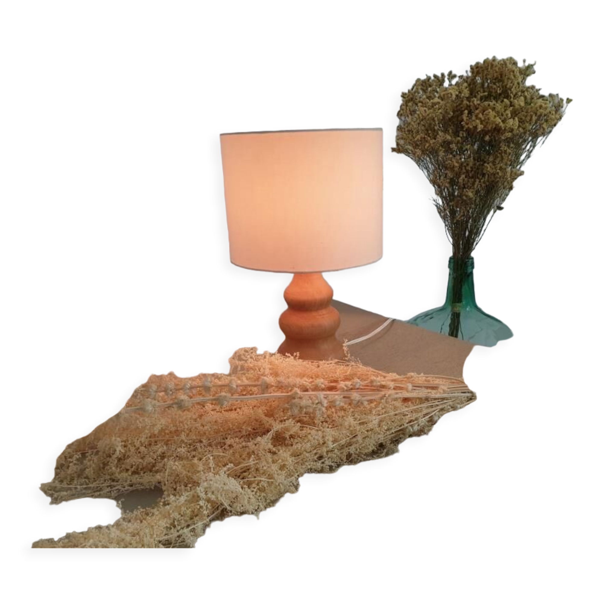 Lampe vintage en bois naturel