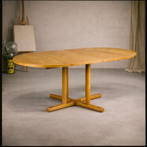 Table à manger extensible en chêne danois par Kurt Østervig pour Jason Møbler, années 1950.