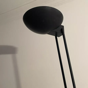Adjustable modernist floor lamp black lacquered metal Italian 80s