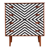 Mid-Century Danish Op-Art Chest of Drawers, 1960s.